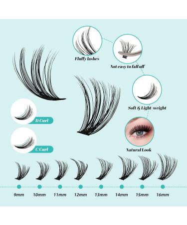 Lash Extension Kit 320Pcs - DIY Individual Lashes Clusters Bond & Seal Remover & Applicator Tool - 3040D D-Mix 9-16mm for At Home Use - Buy Online on GoSupps.com