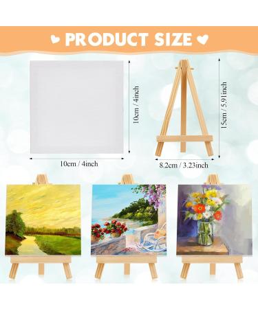 Mimorou Stretched Mini Canvases Small Painting Canvas with Easel Art for Wood Display Kids Craft Acrylic Pouring Oil Water Color Supply(64 Pack 4 x Inch) 4 x 4 Inch 64 - Buy Online on GoSupps.com