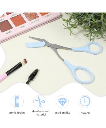 Professional Eyebrow Trimming Scissors with Comb - Non-Slip Finger Grips - Hair Removal Tool for Men and Women (Blue) - Buy Online on GoSupps.com