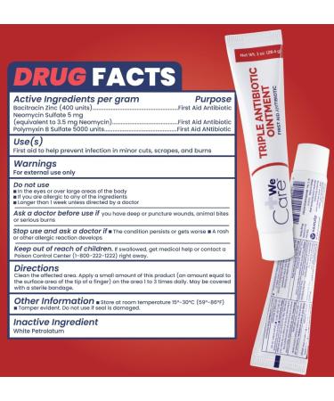 1 Oz Triple Antibiotic Ointment Tube | First Aid for Minor Cuts Scrapes & Burns to Help Prevent Infection | Promote Skin Healing - Buy Online on GoSupps.com