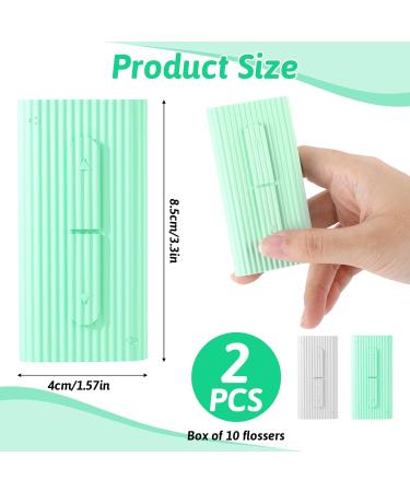 Portable Dental Box Set - 2 Refillable Holder Boxes with 10 Dental Floss Picks | Travel & Home Hygiene Solution - Buy Online on GoSupps.com