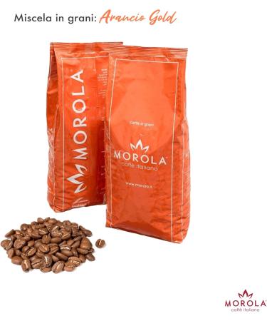 Morola Caff Italiano - Coffee beans - Morola Arancio Gold - 1000g bag - Pack of 1kg coffee beans - Made in Italy - Buy Online on GoSupps.com