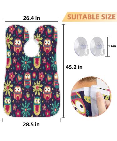 Owl Flowers Beard Bib Apron - Non-Stick Waterproof Hair Catcher & Grooming Cape for Men | Perfect Gift for Shaving & Trimming - Buy Online on GoSupps.com