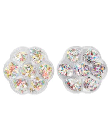 Niiyen 2 Box Christmas Nail Art Slices Christmas Polymer Clay Nail Slices Christmas Nail Art Sequins Polymer Clay Nail for DIY Nail Decoration