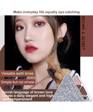 4 Color Eyeshadow Palette | 4 Colors Glitter Makeup Palette Professional Eye Shades Cosmetics - Waterproof Pigment Eye Shadow Pallete Glitter Makeup Palette Colorful Eyeshadow Palette Kagrote F401#brown Kiss Secret Language - Buy Online on GoSupps.com