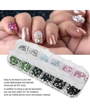 Glitter Rhinestones Nail Art Rhinestones 12 Grids Stylish Fashionable Nail Art Learners Nail Salons Manicurists Nail Decoration(Rhinestone 6#) - Buy Online on GoSupps.com