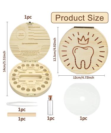 Wooden Milk Tooth Box - Store Baby Teeth Safely | Eco-Friendly Tooth Keepsake - Buy Online on GoSupps.com