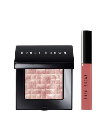 Bobbi Brown Highlight Nights Cheek And Lip Set: Full-Size Bobbi Brown Highlighting Powder in Bronze Glow and Full-Size Bobbi Brown Crushed Oil Infused Gloss in New Romance