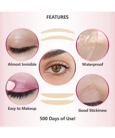 Venicce Love Eyelid Tape - 1 200 Loophole Tapes for Instant Eyelid Lift | Skin-Coloring Adhesive Stripes | Non-Surgical Solution for Beautiful Eyes - Buy Online on GoSupps.com