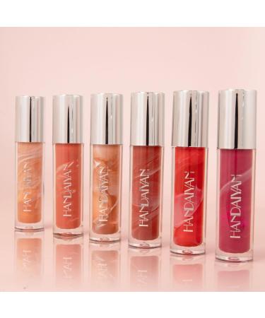 GUASDIE 6 Colors Marble Liquid Lip Gloss Moisturizing Lipstick Lip Gloss Oil Lip Gloss Kit High Gloss Lip Plumper Glass Finish Girls and Women - Buy Online on GoSupps.com