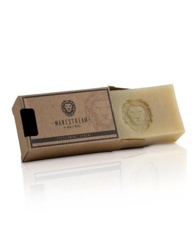 MAN & MANE Manestream 2-in-1 Peppermint Tea Tree Shampoo & Skin Bar | Natural Handmade with Cocoa Butter Aloe Vera Jojoba & Essential Oils - Long Lasting Mild Scent - Buy Online on GoSupps.com