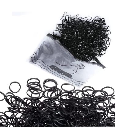 2000 Pack of Small Black Hair Rubber Bands Soft Elastic Hair Ties for Kids Girls Hair Braids Small (Pack of 1500) Black