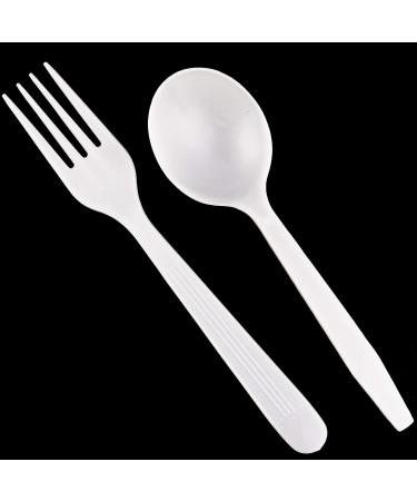 MAUI Heavy Duty Plastic Forks and Spoons Set - 200 Pack, Disposable, Strong and Durable - Ideal for Parties and Gatherings by Maui - Buy Online on GoSupps.com