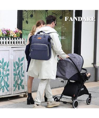 Fandare Diaper Backpack & Baby Wrap Bag - Travel-Friendly Sortable with Foldable Bed & USB Charging - Perfect for Moms & Dads - Blue - Buy Online on GoSupps.com