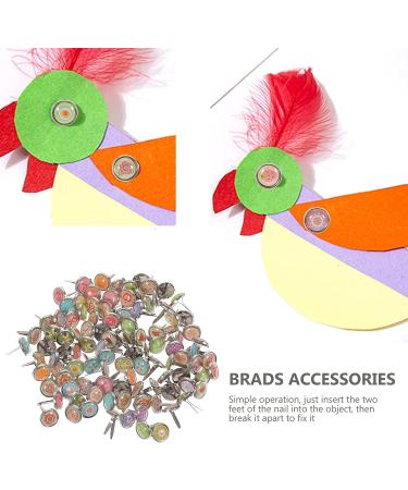 Amosfun 100pcs Mini Brads Paper Fasteners for DIY Crafts - 9mm Metal Scrapbooking Brads - Buy Online on GoSupps.com