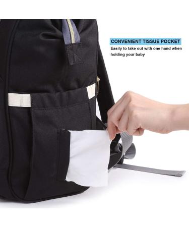 Mooedcoe Baby Diaper Backpack | Large Capacity Multifunctional Waterproof Travel Bag - Black - Buy Online on GoSupps.com