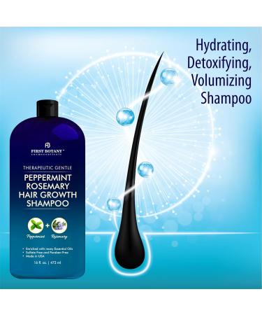 Peppermint Rosemary Hair Regrowth Shampoo - Anti Hair Loss Hydrating & Volumizing for Men & Women | 16 fl oz International Shipping - Buy Online on GoSupps.com