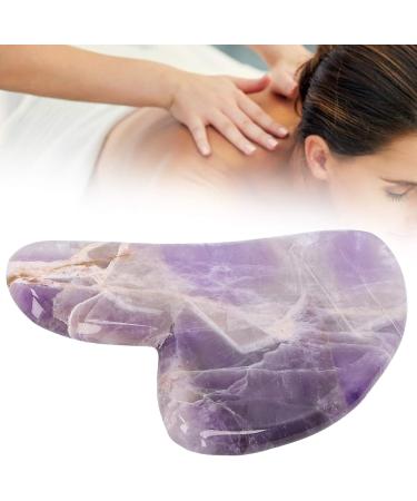 Verdant Touch Heart-Shaped Scraping Board | Amethyst Gua Sha Massage Tool for Face Shoulder Leg Belly Back - International Shipping Available - Buy Online on GoSupps.com
