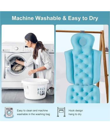 Full Body Bath Pillow with Head and Tailbone Support | Non-Slip Bath Tub Mat | 93x40cm Blue - Buy Online on GoSupps.com