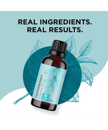 100% Pure Peppermint Essential Oil for Aromatherapy - Refreshing Scent for Diffusers, Baths, Hair, Skin, Nails - 1oz - Buy Online on GoSupps.com