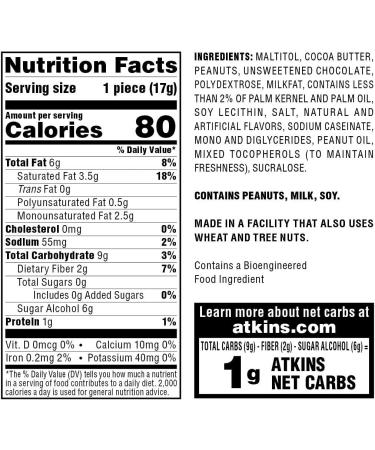 Atkins Endulge Peanut Butter Cups - Keto-Friendly Milk Chocolate Treats (20 Pack) - Buy Online on GoSupps.com