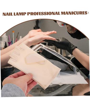 POPETPOP 1 Pair Nail Gloves Gel Lamp Anti-uv Miss Spandex 17x8.5cm Beige - Buy Online on GoSupps.com