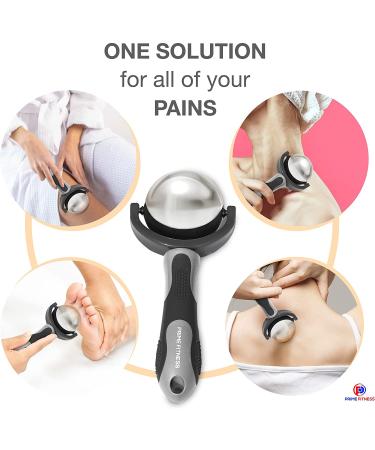 Black Ice Roller Ball with Handle | Cold Massage Roller for Muscle Pain Relief - Buy Online on GoSupps.com