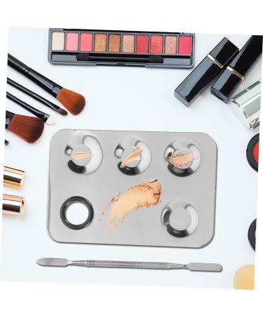 Palette Maquillage Acier Inoxydable avec Spatule Plateaux de M lange pour Fond de Teint et Ombres Paupi res Surface Portable pour Maquillage Professionnel - Buy Online on GoSupps.com