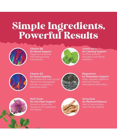 Bundle of Complete Herbal Menopause Supplement for for Night Sweats Hot Flashes & Mood Swings and Pure Magnesium Glycinate Supplement 400mg Per Serving - High Absorption Chelated Magnesium Capsules - Buy Online on GoSupps.com