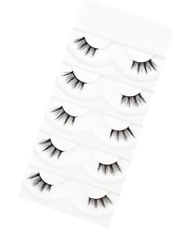 Vivis Half False Lashes 3D Faux Mink Corner Eyelashes Natural Fake Eye Fluffy Cross Reusable Makeup Extension 5 Pairs - B25 - Buy Online on GoSupps.com