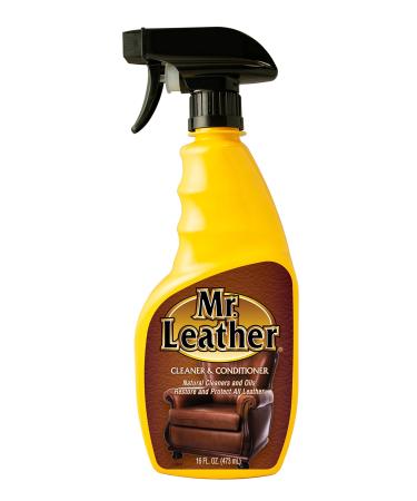 MR. LEATHER Cleaner and Conditioner (16 oz) - Water-Repellant Leather Conditioner to Shine & Protect  Leather Protector Spray  Use as Sofa Cleaner, Boot Cleaner, or Furniture Cleaner Spray (16 oz.)