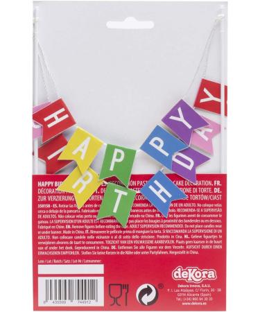 Dekora - Happy Birthday Bunting Cake Topper - Birthday Cake Topper With Colorful Bunting Happy Birthday Flags - Buy Online on GoSupps.com