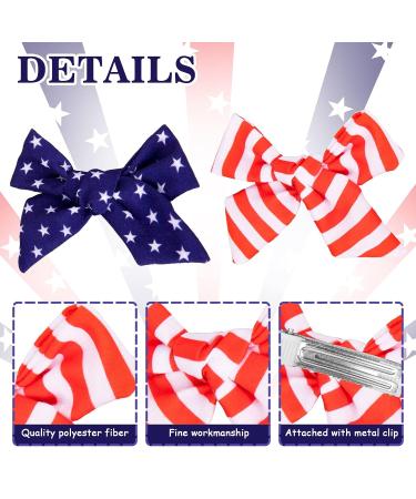Whaline 4th of July Bow Hair Clips - Patriotic Stars and Stripes Barrettes for Girls and Women | American Flag Hair Accessories for Independence Day & Memorial Day (6Pcs) - Buy Online on GoSupps.com
