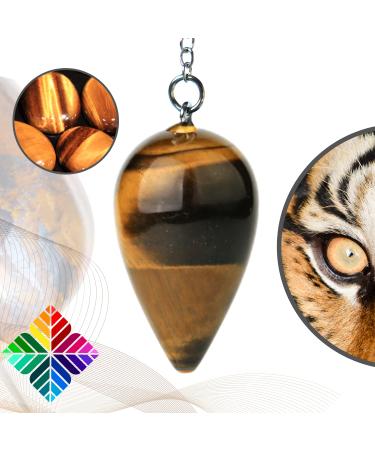Esoteric/Oracle Pendulum Tiger Eye in the shape of a water drop Divinatory Radiesthesia Pendulum (14 gr)