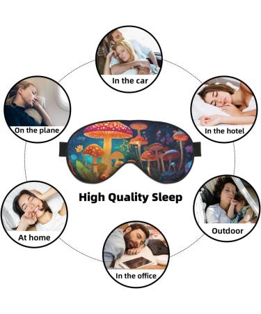 Mushroom Print Unisex Sleeping Eye Mask | Soft Light-Blocking Comfort for Restful Sleep - Buy Online on GoSupps.com