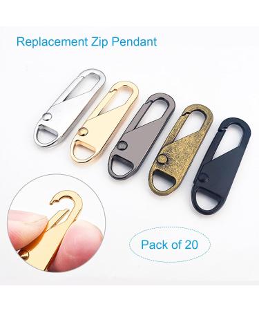 20-Piece Zipper Replacement Set | Metal Zipper Handles & Puller Tabs for Easy Repair | International Shipping Available - Buy Online on GoSupps.com