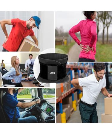 Innoti Back Band for Men & Women - Lumbar Support Belt for Sports & Work - Adjustable Compression Back Brace - Black XL (97-110 cm) - Buy Online on GoSupps.com