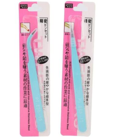 2-Piece Stainless Steel Tweezers Nail Tweezers Designs with Straight Head and Antistatic Straight Tweezers Curved for Beauty for Nails Manicure Tweezers Bend 02  - Buy Online on GoSupps.com