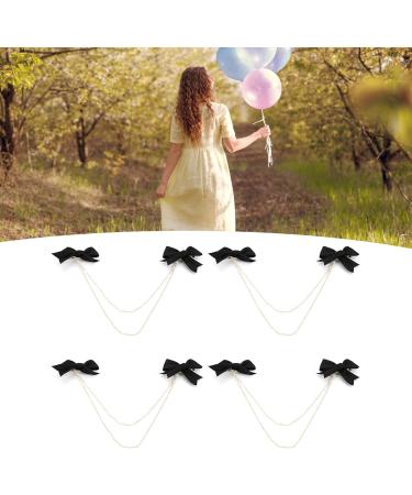 Buy Biitfuu 4Pcs Black Hair Bows with Pearl Chains - Stylish Hair Accessories for Girls & Women - International Shipping Available - Buy Online on GoSupps.com