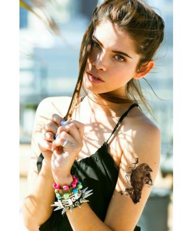Dopetattoo 6 Sheets Temporary Raven and Crow Tattoos for Men and Women - Neck, Hand, Arm, Chest Fake Tattoos - Buy Online on GoSupps.com