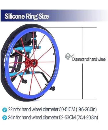 22/24 Inch Rear Wheel Sports Wheelchair Cover Wheelchair Push Rim Covers Wheelchair Pusher Cart Ring Protective Sleeve Good Hand Feel Strong Grip Non-Slip 22inch Black 22inch Black - Buy Online on GoSupps.com