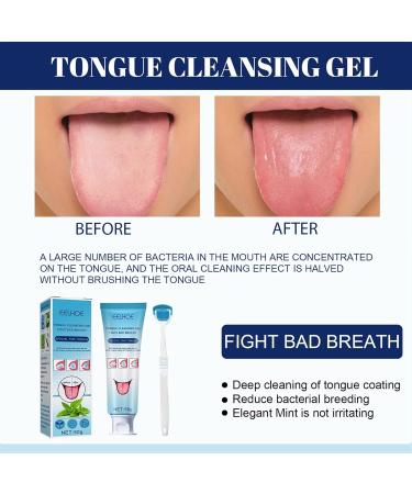 Higyee Tongue Cleaning Gel - Portable Mint Oral Cleaner & Tongue Scraper for Fresh Breath - Buy Online on GoSupps.com