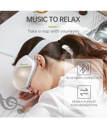 Real Relax Eye Massager with Heating & Bluetooth - Relief for Eye Strain Dark Circles and Dry Eyes | Perfect Birthday Gift (Grey - Buy Online on GoSupps.com