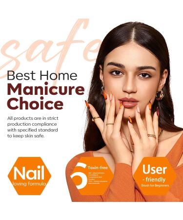 Modelones Fall Nail Polish Set - 6 Colors Gold Yellow Glitter Quick Dry Kit for DIY Manicure & Nail Art - Perfect Gift for Women & Moms - Buy Online on GoSupps.com