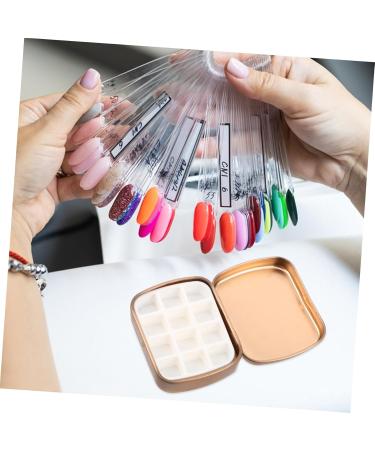  OFFIGAM Nail Palette Nail Polish Palette Empty Nail Polish Holder Compartments Palette Compact Nail Palette Nail Polish Storage Box Lipstick Palette Highlighter Makeup Palette Metal Plastic Golden - Buy Online on GoSupps.com