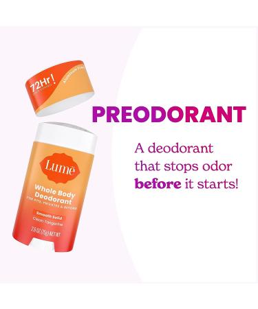 Lume Whole Body Deodorant Stick - 72-Hour Odor Control - Aluminum and Baking Soda Free - Skin Safe - 2.6 oz (Clean Tangerine) - Buy Online on GoSupps.com