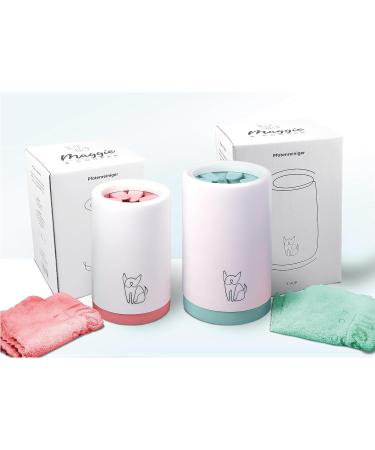 Maggie & Cooper Pink Paw Cleaner (Size S) | Soft Brushes Microfiber Towel | Dishwasher-Proof | Clean Paws | 2 Sizes Available - Buy Online on GoSupps.com