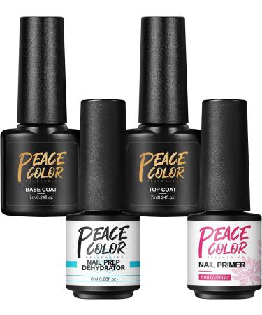 PEACECOLOR 7ML Base and Top Coat 8ML Nail Prep Dehydrator and Primer Kit Shine Glossy Finish and Long Lasting Gel for DIY Nail Art Design at Home Beauty Gifts color 199 - Buy Online on GoSupps.com