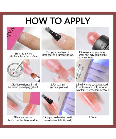 Lofuanna Poly Gel Nail Kit - 4 Colors | Professional DIY Poly Extension Gel Nail Kit for Beginners | Includes Nail Forms & Slip Solution | Builder Gel Poly Gel Kit - SET 3 - Buy Online on GoSupps.com