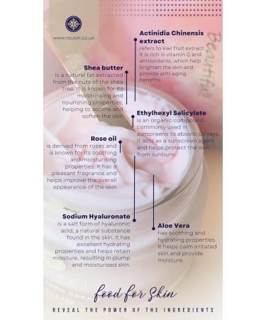 Rose Hydro Cream for Face by TSU:SEI - Organic Moisturiser for Women with SPF20 Vitamin E and Hyaluronic Acid. Natural Daily Facial Cream. Cruelty Free Skincare. 50ml. - Buy Online on GoSupps.com